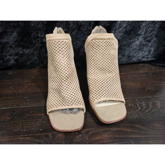 NEW Vince Camuto Katnina Brown Suede Peep-Toe Ankle Booties Sz. 11M - Picture 9 of 12